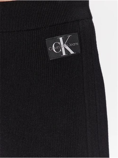 badge straight knitted pants CALVIN KLEIN JEANS | J20J222114BEH